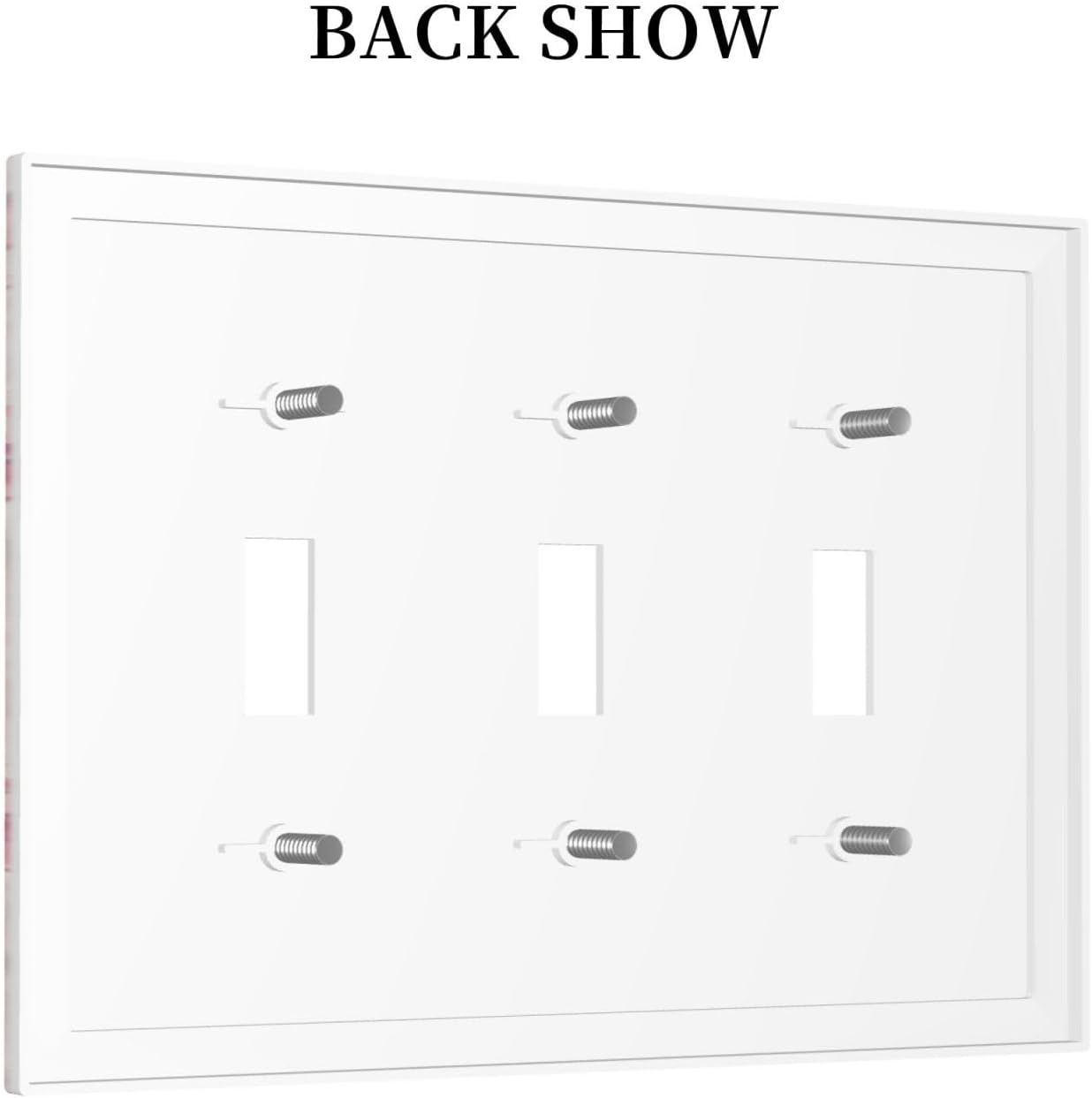Decorative Light Switch Cover Plate Pink Bow 3 Gang Wall Plates for Electrical Outlets Triple Toggle Switch Plate Covers Outlet Covers Faceplate for Girl‘s Room Bedroom Home Decor