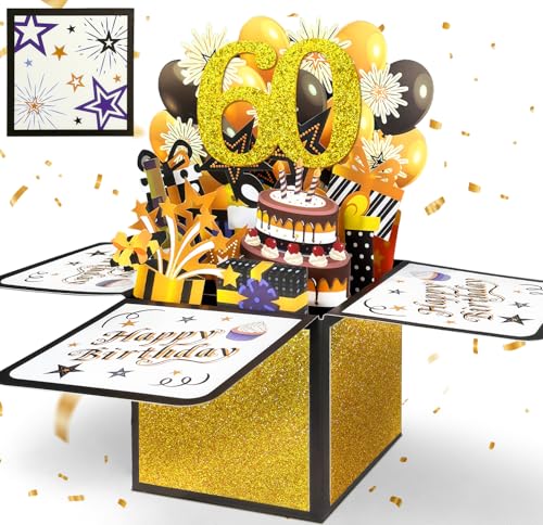 Carte d'anniversaire pop-up 60 ans pour émouvoir vos proches
