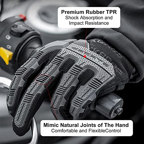 Broaddict Motorcycle Winter Gloves, Waterproof Motorcycle Riding Gloves For Men Women Touchscreen Warm Motorcycle Glove For Atv Utv Snowmobile - Black (X-Large) #TOP5