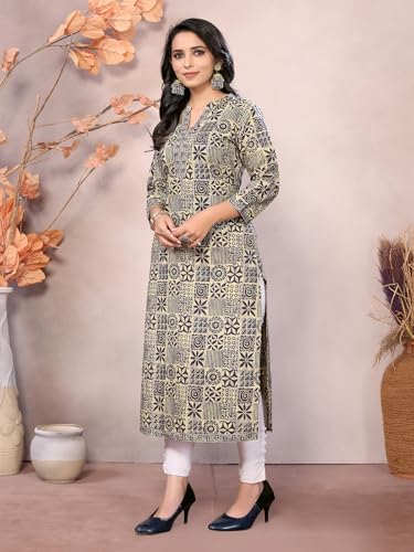 Image of rangita Women's Cotton Regular Fit Casual Kurta