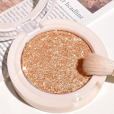 QUIWEN Orange Gold Glitter Single Eyeshadow Cover