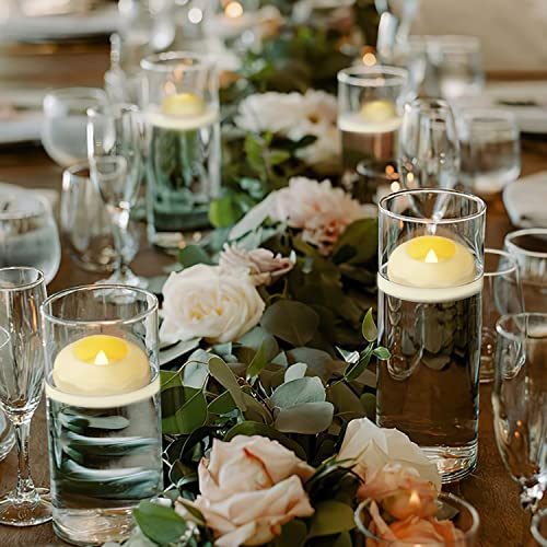 Homemory 24 Pack 100+ Hour Flameless Led Floating Candles, 3” Battery Operated Flickering Waterproof Tealights For Cylinder Vases, Centerpieces At Wedding, Party, Pool, Holiday (Ivory) #TOP1