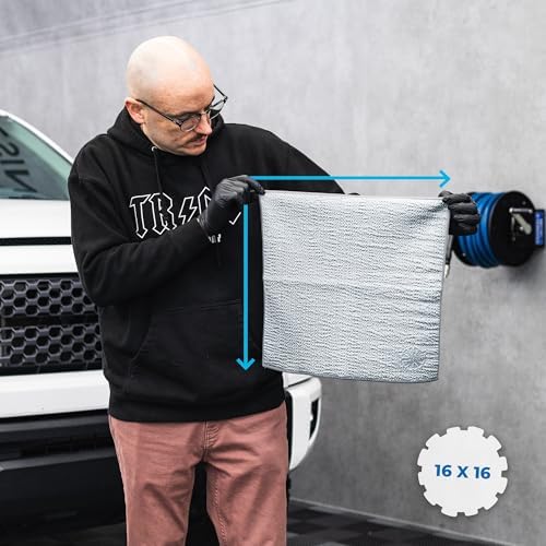 The Rag Company - Wrinkle Glass Towel - Professional 500 GSM Microfiber Window Cleaning Wipes, Streak-Free Double Sided Design, 16" x 16", 3-Pack (South Korea) — view 7