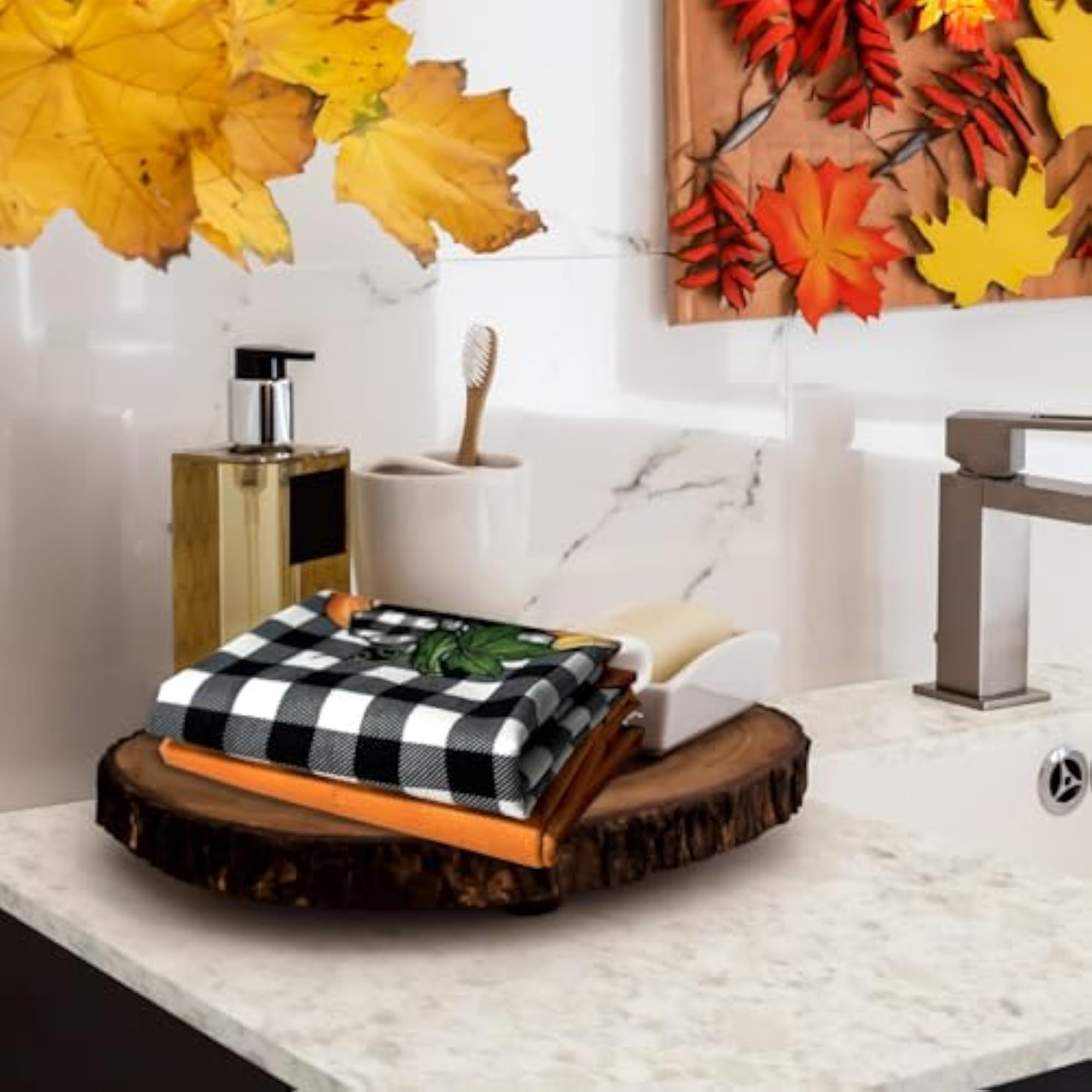 Fall Hand Towels Set of 2, Autumn Decor