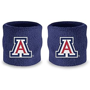 University of Arizona Wrist Sweatbands – Athletic Cotton Terry Cloth Wrist Bands for School Basketball, Tennis, Football, Baseball (Pair)