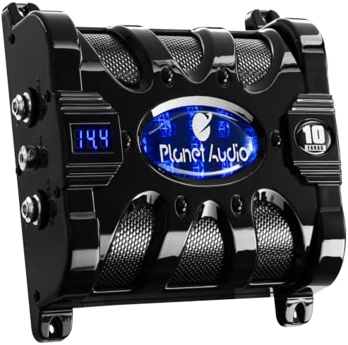 Planet Audio PC10F 10 Farad Car Capacitor for Energy Storage, Enhances Bass