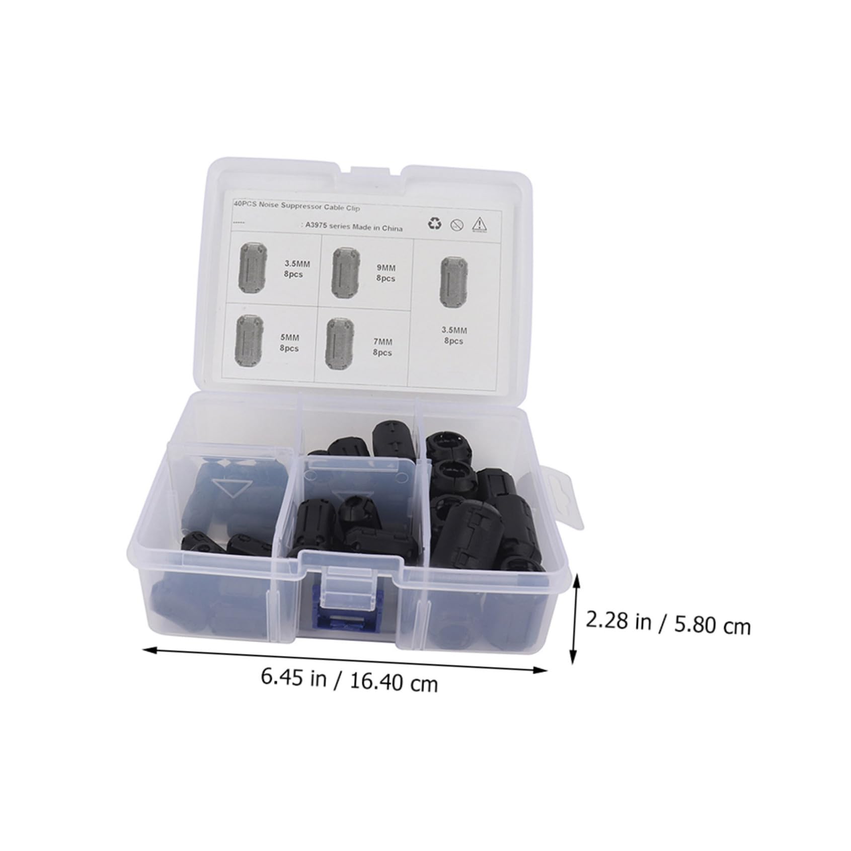 Veemoon Anneaux de Ferrite Noirs 40 Pcs, Filtres Anti-parasites à Noyau en Ferrite de Zinc-nickel, Mini Forme Clip-on pour Câbles Électriques et Appareils Électroménagers