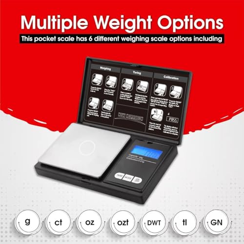 Image of New Horrizon Digital Scales, Kitchen Scales Digital, Pocket Scales, 0.01g x 500g, Food Scale LCD Display, Jewellery Scales Weighing Scales Kitchen (0.01g x 500g)