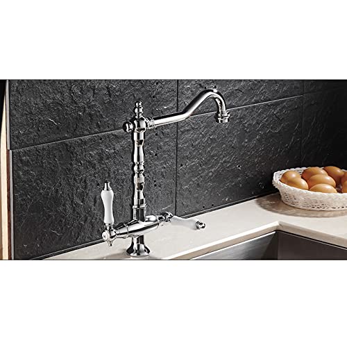 Robinet de cuisine en laiton commercial avec double commande - 3