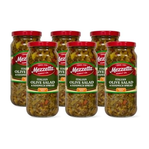 Mezzetta Italian Olive Salad and Sandwich Spread, 16 fl oz (Pack of 6) Cover