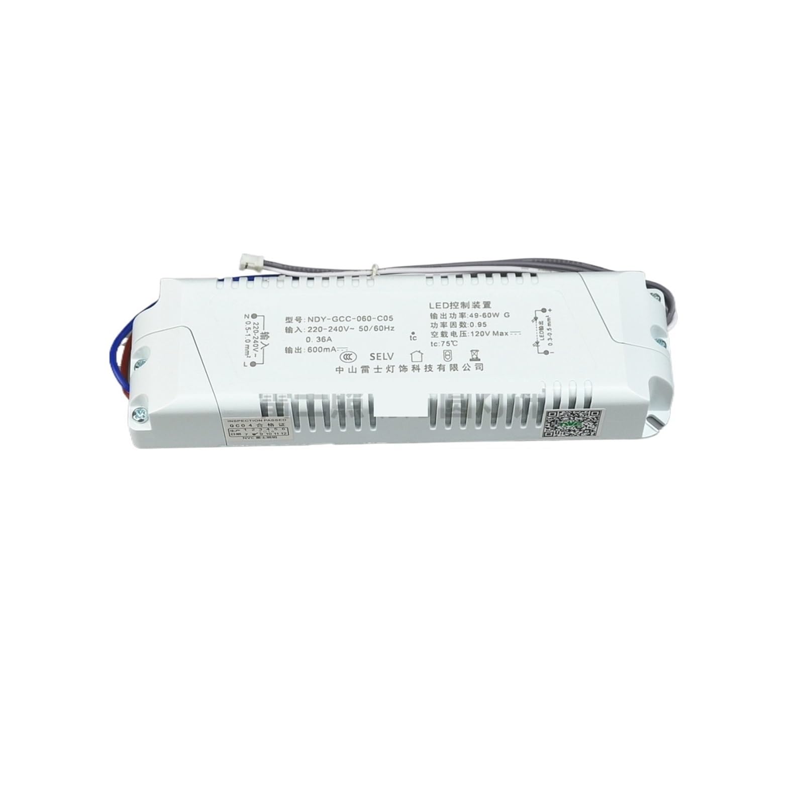 Driver LED 60W 600MA NDY-GCC-060-C pour appareil de contrôle