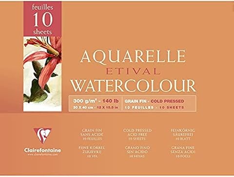 Clairefontaine Aquarelle Yapışkan Kenarlı Defter, 240x320 mm