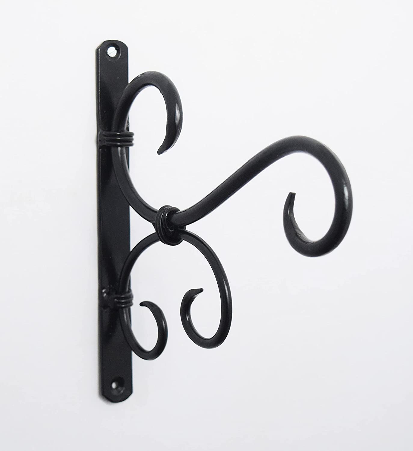 Decorative Wall Shelf Brackets – Heavy-Duty Metal Wall Mounts for Shelves, Hanging Plants, Lanterns & Curtain Rods – Rustic Bronze Scroll Design, Indoor & Outdoor Use (Black)-image-45