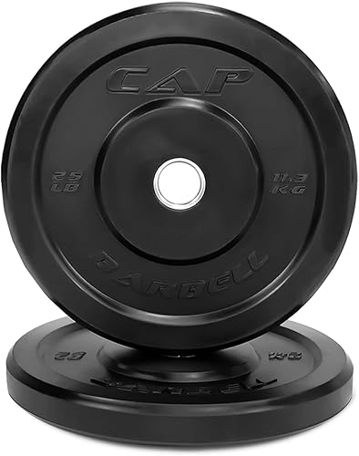 WF Athletic Supply Placa de parachoques de 2 pulgadas de tamaño olímpico negro premium con inserto de acero, ideal para entrenamiento de fuerza,