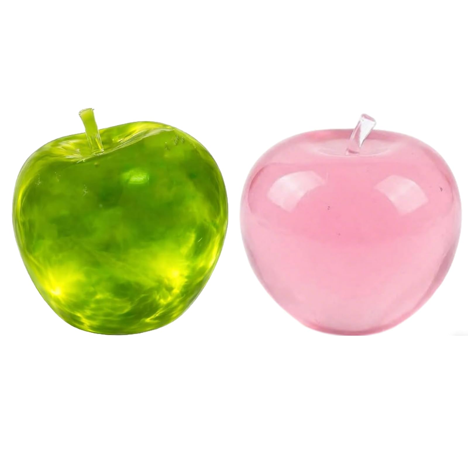 2Pcs Cute Green and Pink Apple Fidget Toys Stress Toys Stress Relief Cute Squishy Sensory Toy Fruit Toy for Home Office Party Apple Design Stressball