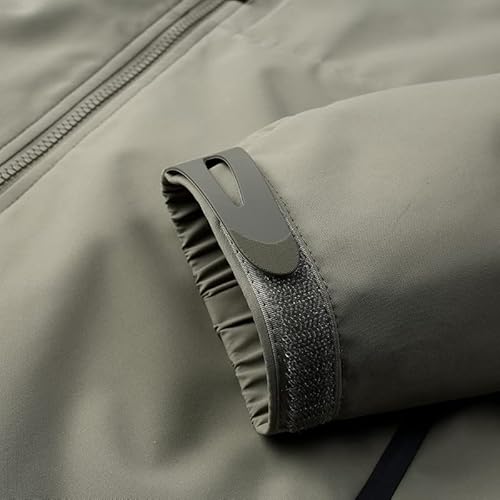 Mjori Men's Hooded Waterproof Jacket Outdoor Lightweight Softshell Jacket(Khaki Green,Xl) #TOP5