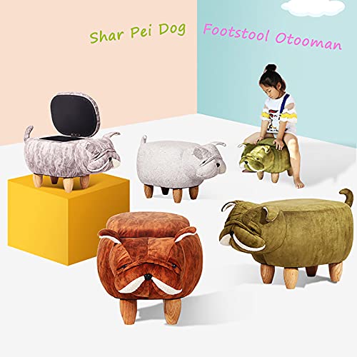 Tabouret à langer pour chaussures Shar Pei avec rangement intégré