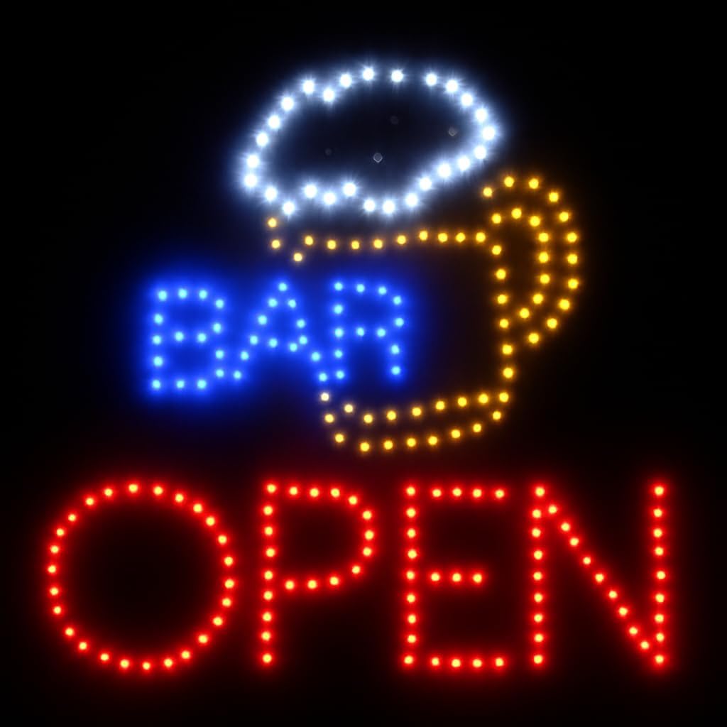 Ultra Bright Noodle with Bowl LED Open Sign Super Size 19" X19 with Animation montion and Power Switch (L63)