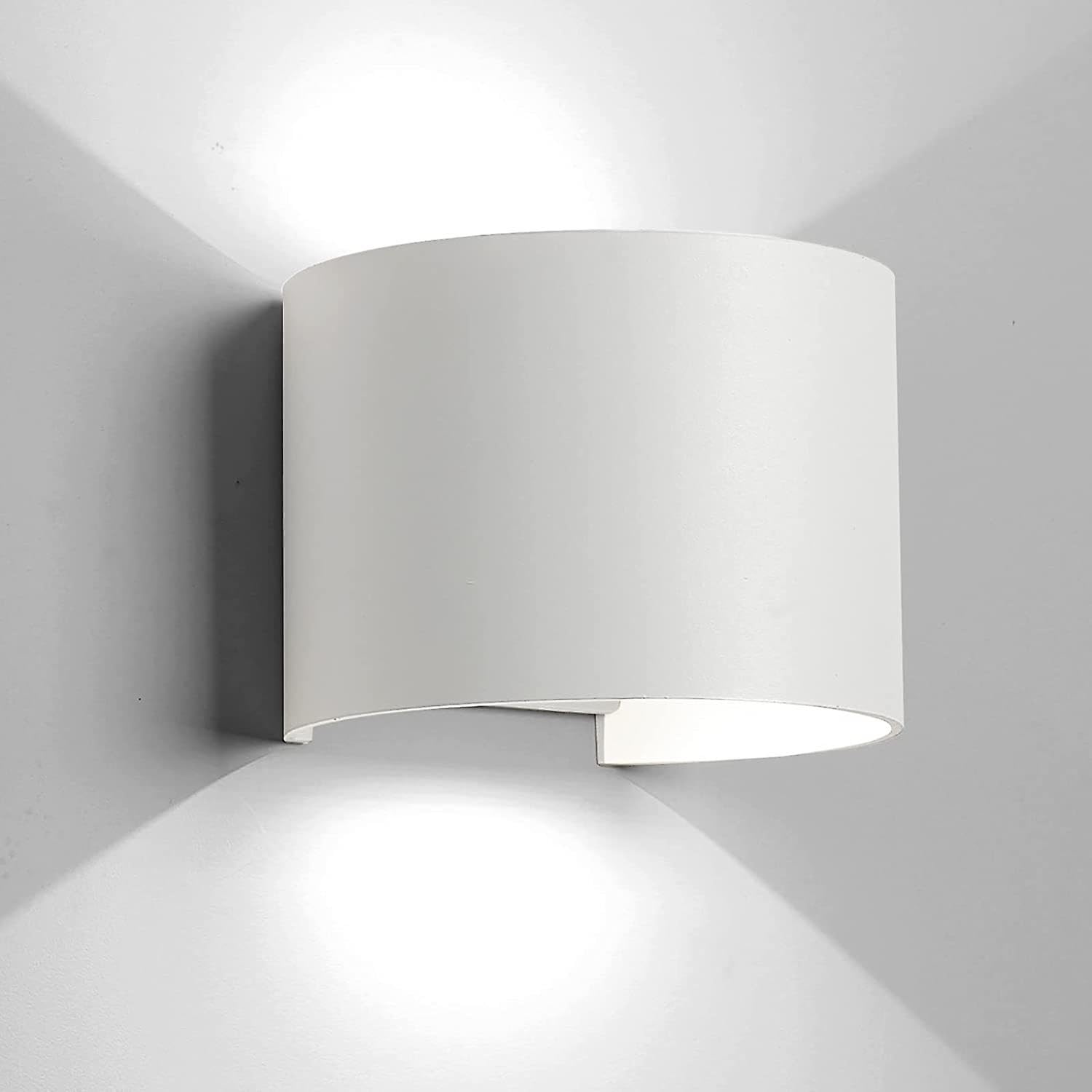 Joyhappst Image Color 12W Outdoor/Indoor Wall Light, Ip65 Waterproof Led Wall Light 960Lm, Modern Aluminum Wall Lights Adjustable Up And Down 6500K Cool Whitewhite
