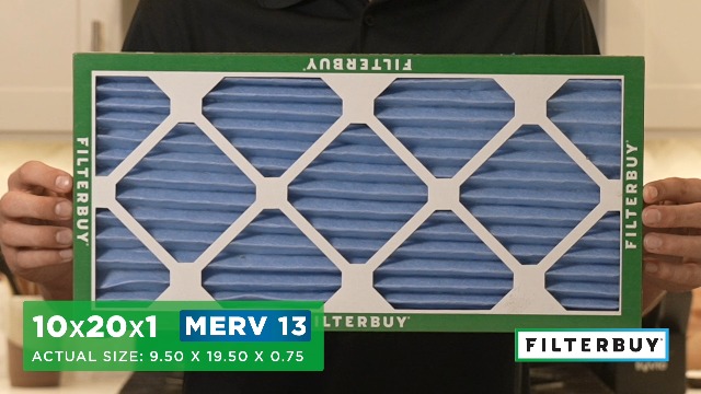 Image of Filterbuy 10x20x1 Air Filter MERV 13 Smoke & Allergy Defense (4-Pack) | Electrostatic Pleated HVAC AC Furnace Filters Replacement, Made in USA (Actual Size: 9.50 x 19.50 x 0.75)
