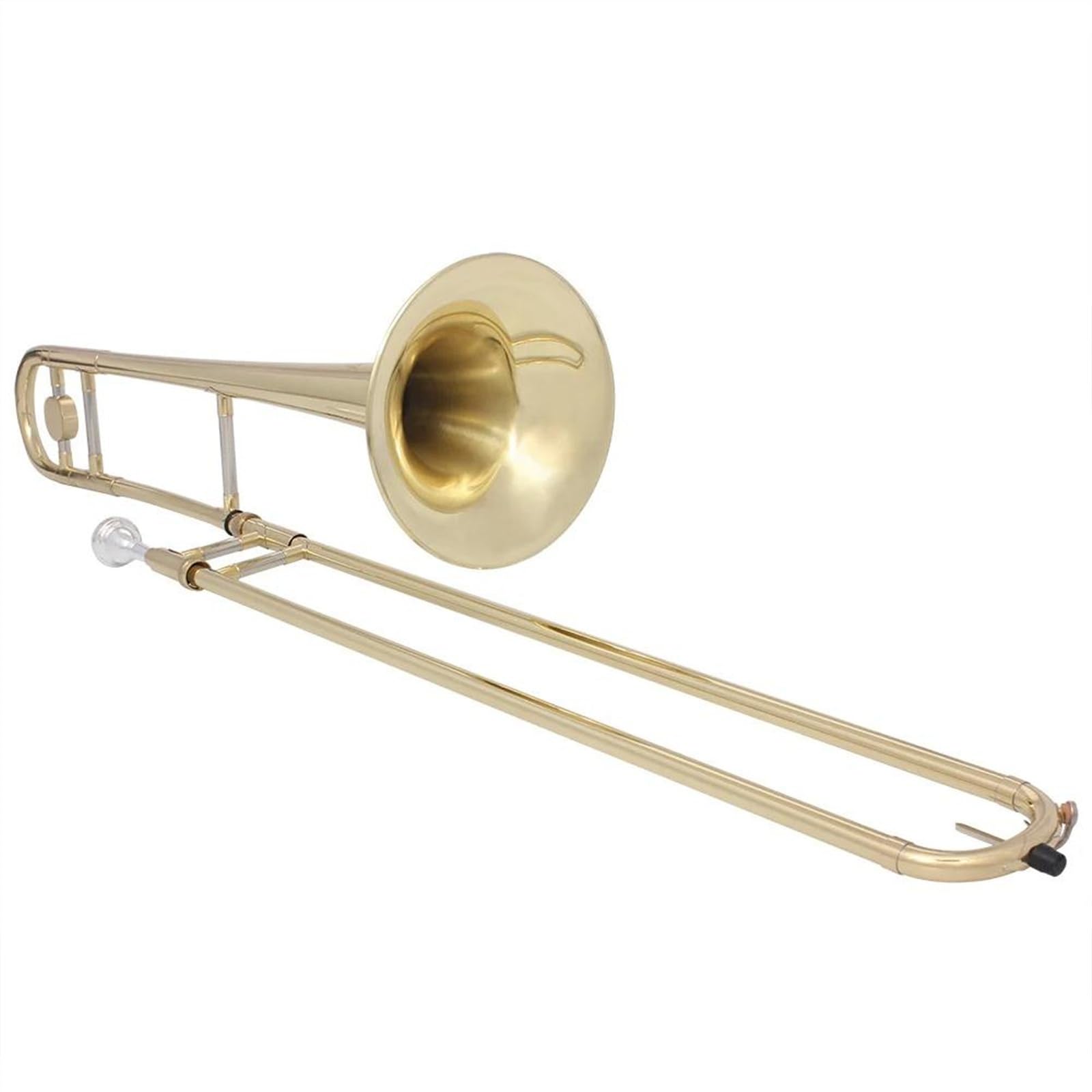 Trombone Alto En Laiton Laqué Doré, Ton Bb, Avec Boîte Et Accessoires Trombon e pour Débutants