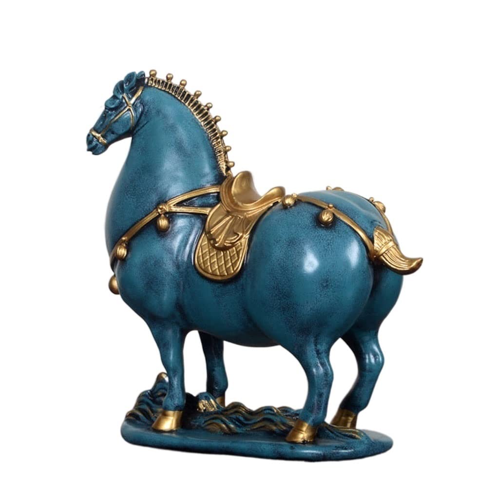Aottsd A Ottsd Tang Horse Feng Shui Ornament, Handicraft Home Decor (Color )