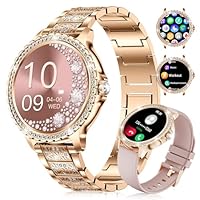 LIGE Smart Watches for Women with Bluetooth Call, 1.32" HD with Menstrual Cycle/Heart Rate/Sleep Monitor/Calories, Fitness Tracker Smart Watch with 120+ Sport Modes for Android iOS (Rosegold)