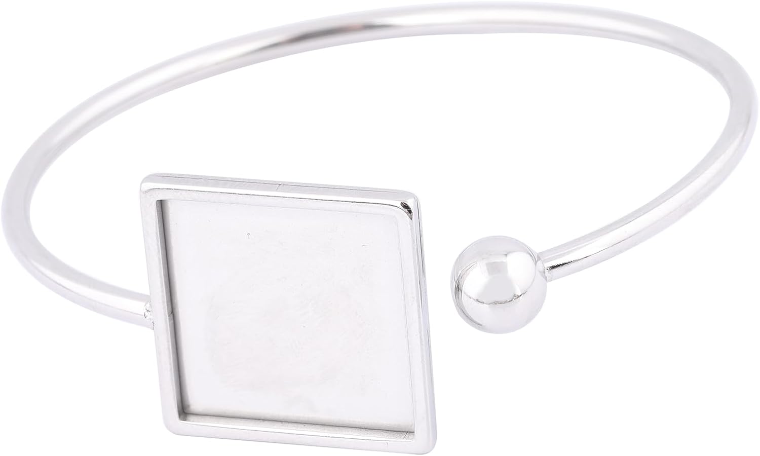 5pcs 20mm Square Cabochon Bracelet Base Blanks Stainless Steel Cuff Bracelets Bangle Bezel Settings For Jewelry Making