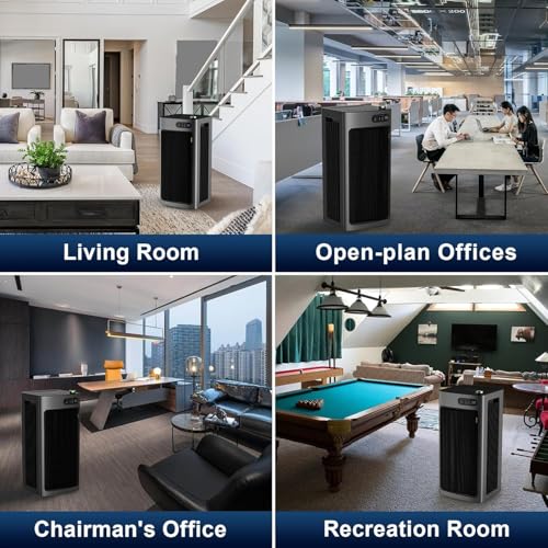 Image of Whole House Air Purifiers for Home Office Large Space 6862 ft, Dual HEPA Carbon Air Filter, Smart Large Air Purifier for 99.97% Dust Pollen Smoke Pet Dander Odors, JF1500 Black
