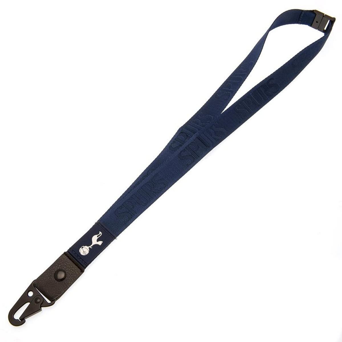 Tottenham Hotspur FC Deluxe Crest Lanyard (One Size) (Navy Blue/White)
