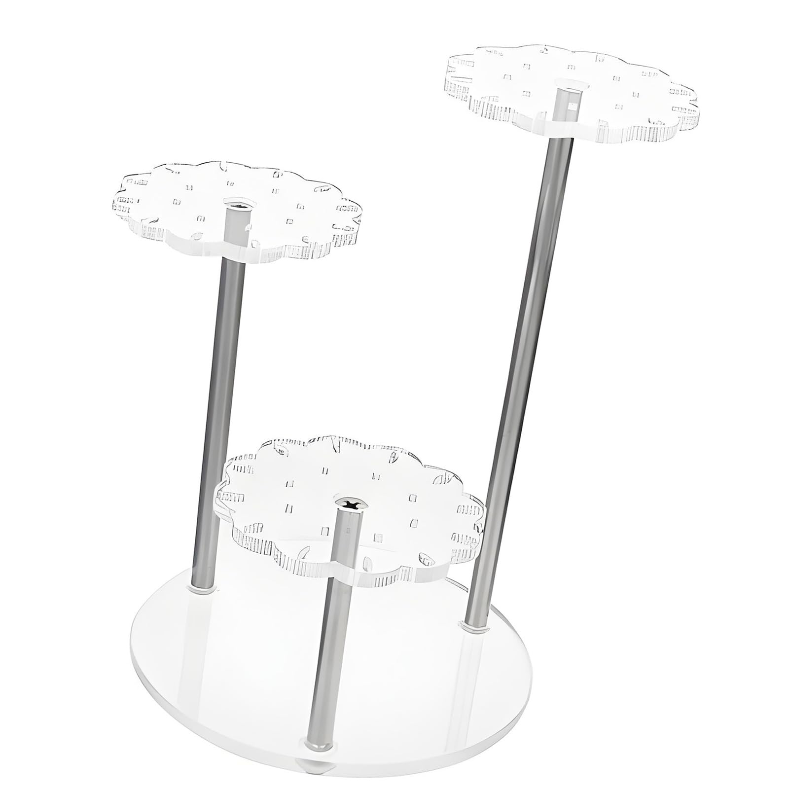 HENYGEN 3 Tiers Acrylic Jewelry Display Stand for Necklaces Earrings and Bracelets Elegant Organizers Acrylic Necklace Display