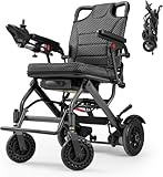 Lightweight Electric Wheelchair 33lbs, Foldable Powerful Wheelchair for Adults Seniors, Dual Motors 360W, Portable Folding, Motorized Mobility Wheelchairs, All Terrain, Travel Size (220 Lbs Capacity)