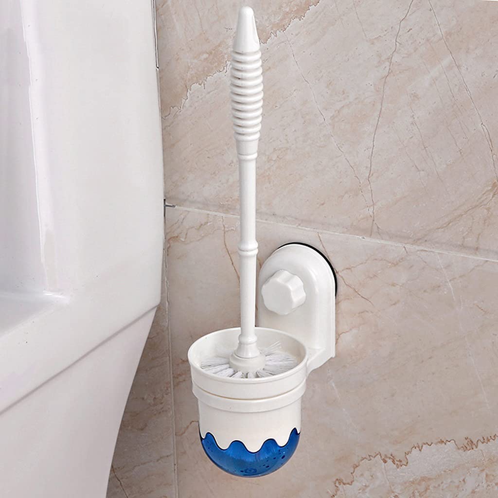 Klobürste/Toilettenbürste Toilettenbürstenhalterung Haushalt Wandmontierte Toilettenschüssel Bürste Badezimmer Lange Griff Reinigungsbürste 360 ​​° Kein Sackgasse WC Reinigungsbürsten Set WC-Bürste un