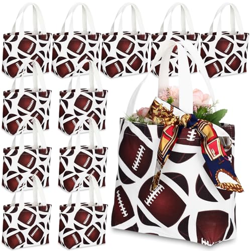 SilTriangle 12 Pcs Football Canvas Tote Bags Double Sided with Handles