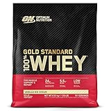 Optimum Nutrition Gold Standard 100% Whey Proteína en Polvo, Glutamina y Aminoácidos Naturales, BCAA, Helado de Vainilla, 151 Porciones, 4,54kg, Embalaje Puede Variar