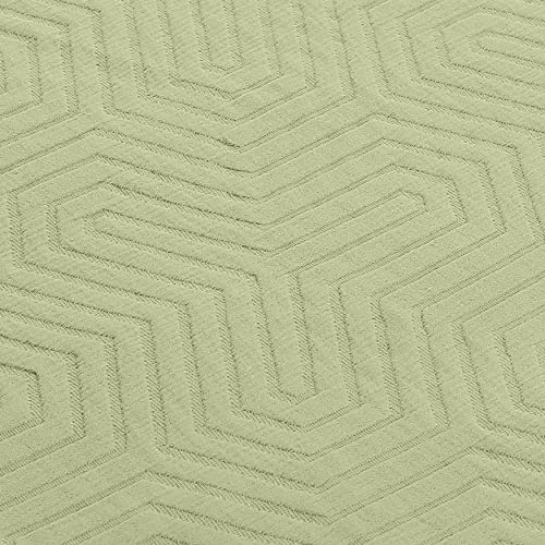 Threadmill Luxury Cotton Blankets for Queen Size Bed | All-Season 100% Cotton Queen Size Blanket | Aster Cozy Lightweight, Soft Breathable Coverlet fits Full Size Bed, 90x92 | Sage Green