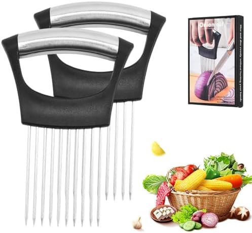 Onion Holder for Slicing, Upgrade Stainless Steel Onion Slicer Ho...