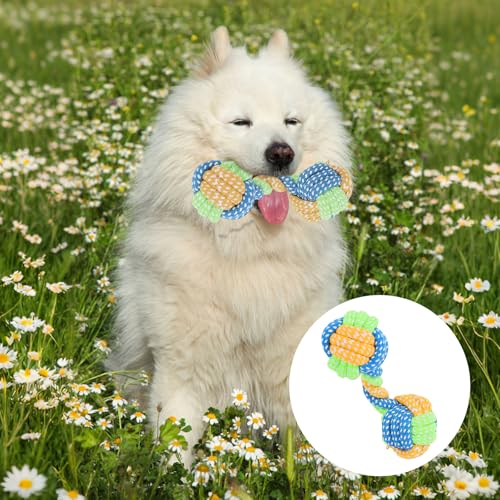 Rongrongago 7 Stück Hundespielzeug-Set, Hundespielzeug Seil, Strapazierfähiges Kauspielzeug Hund, Geeignet Für Welpen, Kleine Hunde, Mittelgroße Hunde (Grün)