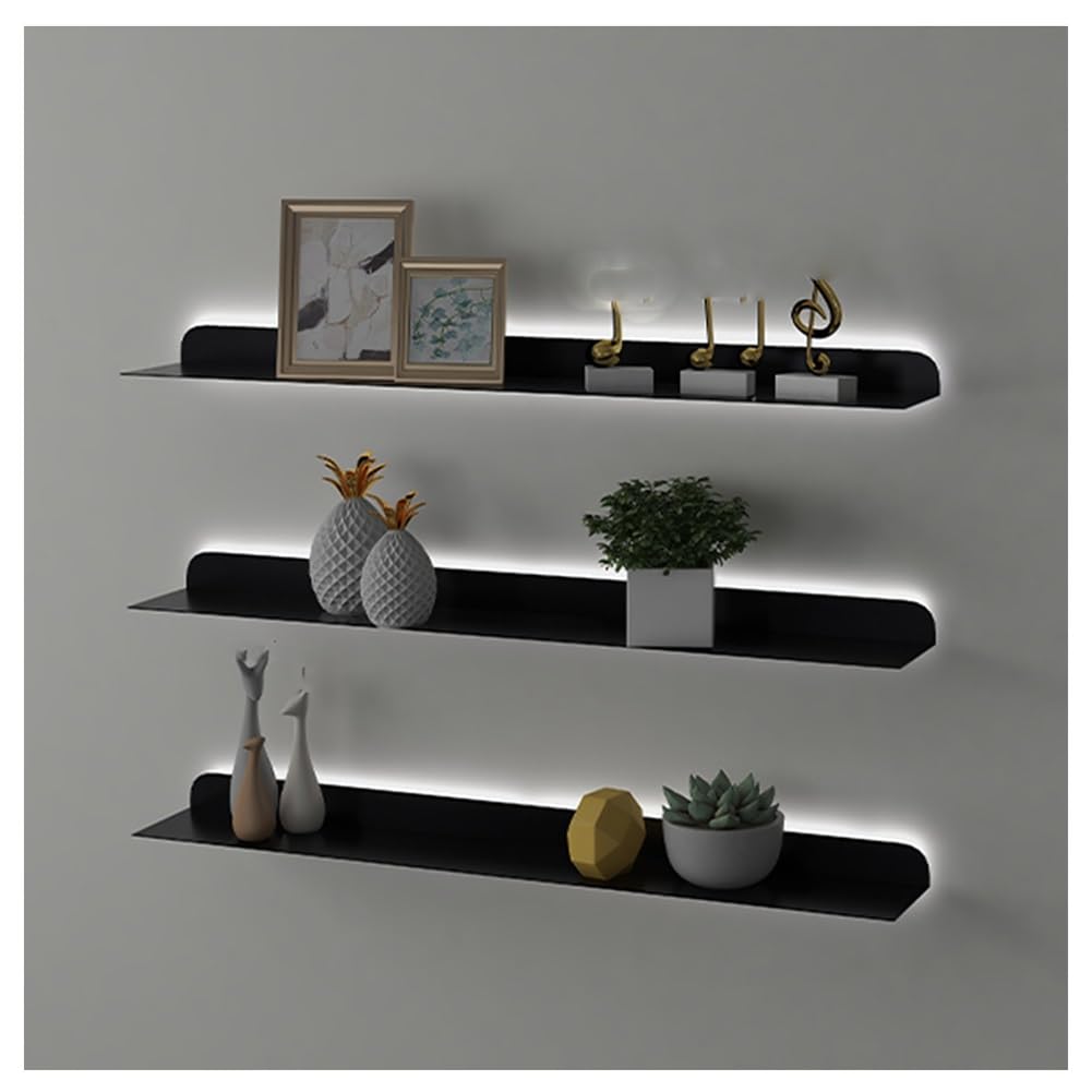 Étagère murale flottante LED design peu encombrant en acier
