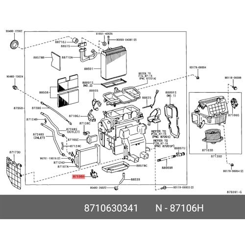 Qsvbeeqj 8710630341 Replacement Damper Servo Motor Assembly 87106-30341 Air Climate Control Mix Damper