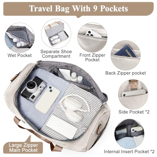 Travel Duffel Bag, Carry-On Overnight Weekender Bags with Shoes Compartment by SYCNB - Used condition - Image 5