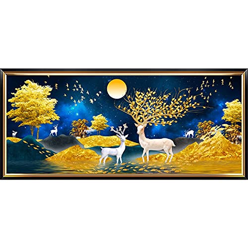 Peinture au diamant vache 5D grand format pour décorer le salon en famille avec ce kit complet