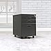 Calico Designs Metal Full Extension, Locking, 3-Drawer Mobile File Cabinet Assembled (Except Casters) for Legal or Letter Files with Supply Organizer Tray in Black