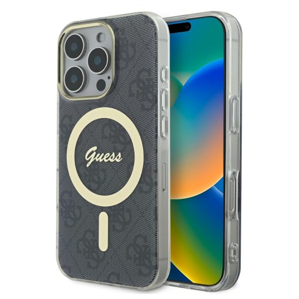 CG Mobile Guess GUHMP16XH4STK Coque pour iPhone 16 Pro Max 6,9" Noir Coque Rigide IML 4G