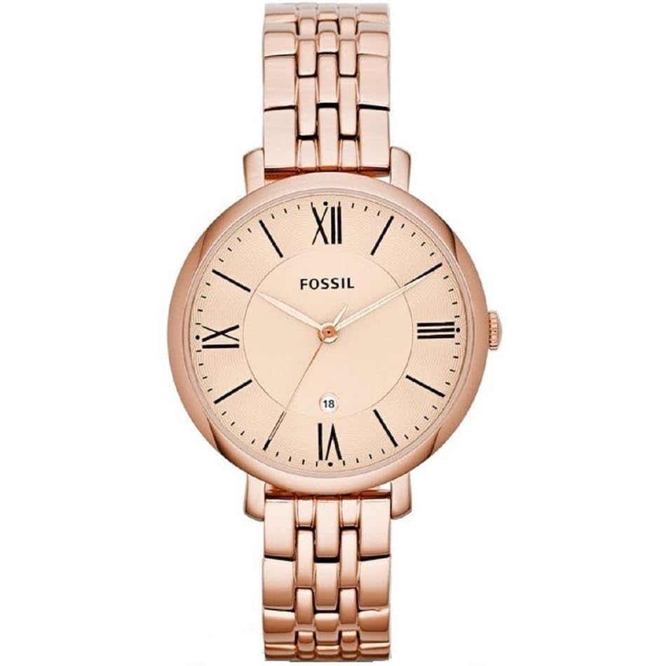 Image of Fossil Jacqueline Rose Dial Rose Gold-Tone Women's Watch ES3435