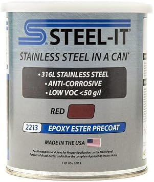 Steel-It 2213Q, Epoxy Ester Precoat, Red 1 Quart