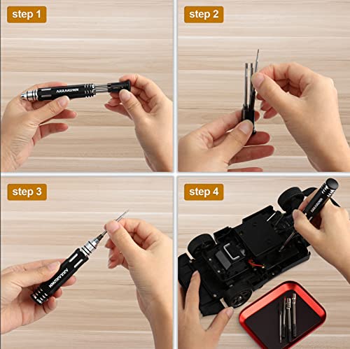 Arrarown SET-8IN1 10 In 1 Rc Model Repair Tools Kit With 1.5/2.0/2.5/3.0/4.0/5.5Mm Hex Screwdrivers Wrench Phillips & Slotted Screwdriver, Metal Tray For Rc Cars Helicopter Drone Boat thumb #3