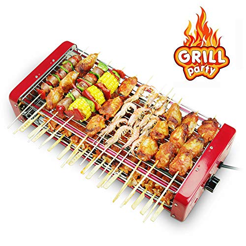 2-Lagiger Teppanyaki-Grill, Elektrischer Teppanyaki-Tischgrill, Grillplatte, Mit Austauschbarem Grillnetz, Herausnehmbarer Fett-Tropfschale, FüR Den