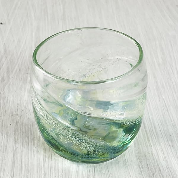 [kubagasaya]くば笠屋 琉球ガラス グラス ロックグラス 沖縄 お土産 ホタル石 蛍石 ホタルねじりタルグラス (緑)