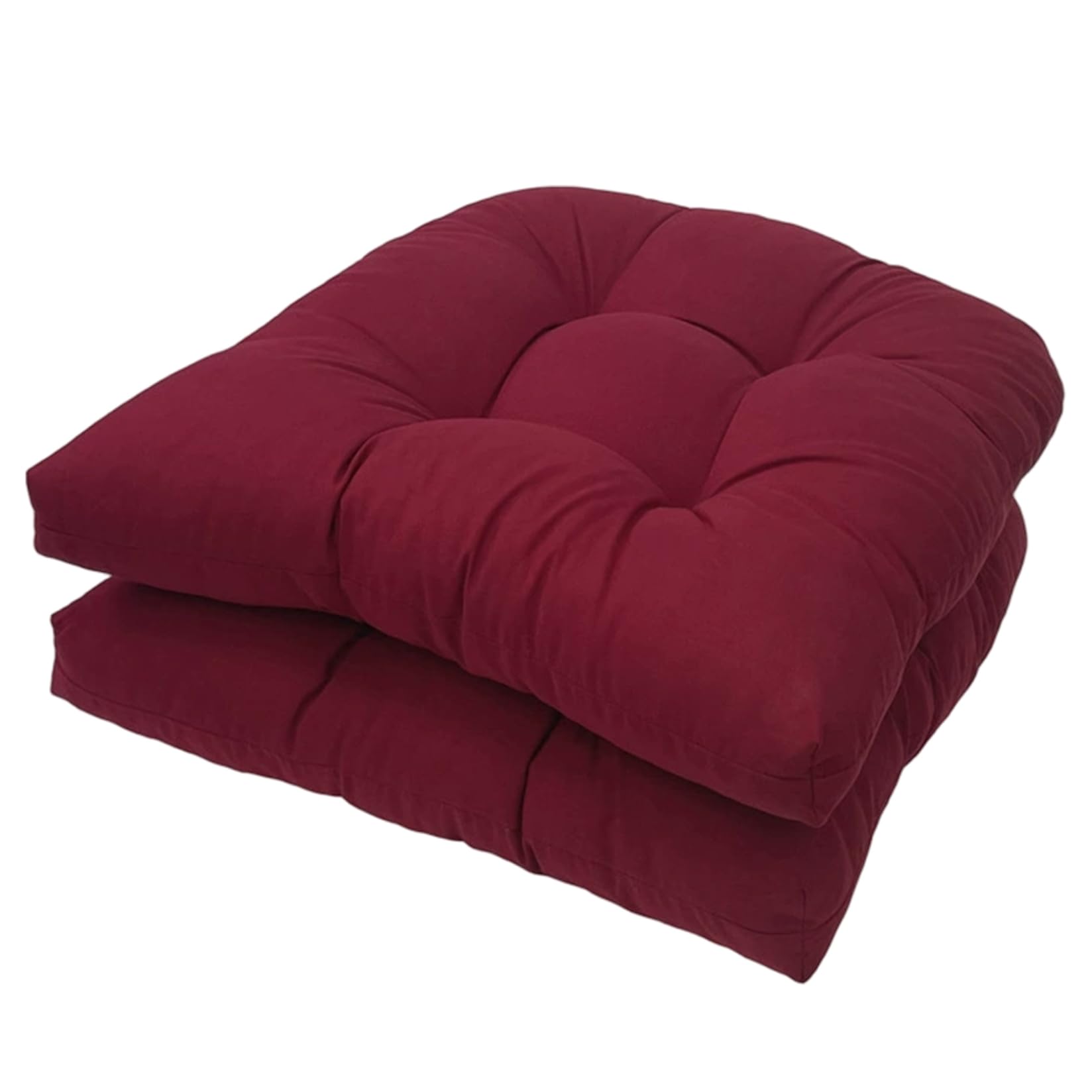 Coussins de chaise de jardin imperméables bordeaux lot de 2 anti-taches pour mobilier osier patio
